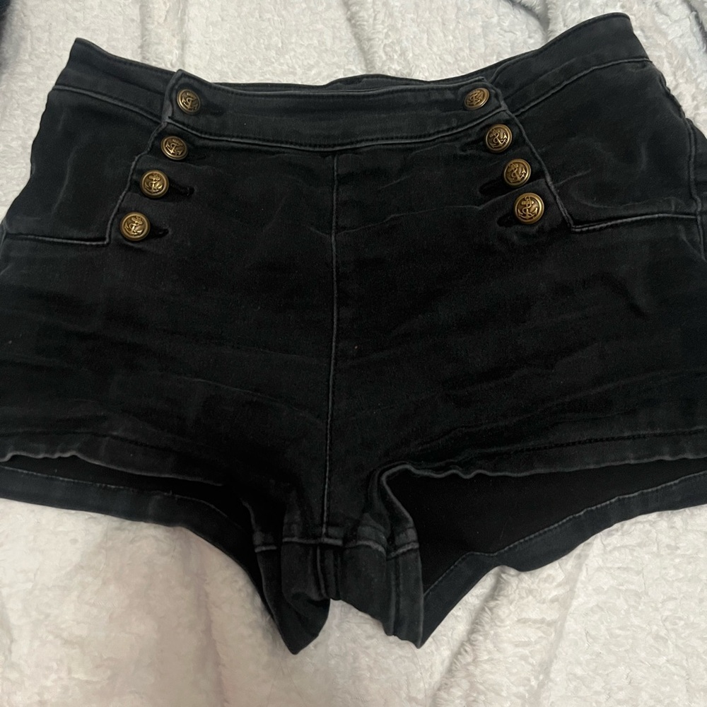 Black High-Waisted Women's Shorts